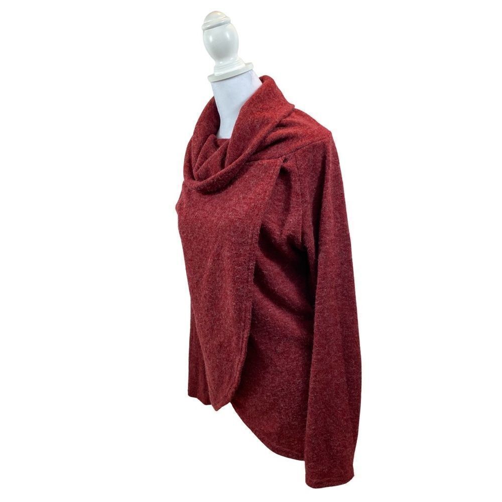 Figwood Brand‎ Rounded Hem Cowl Neck Burgundy Sweater S/M